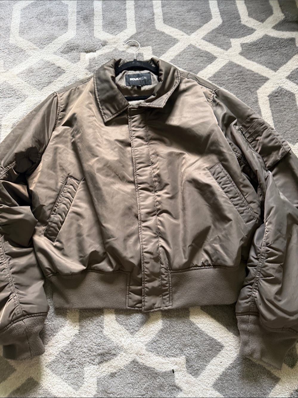 Men’s XL Green sateen bomber jacket